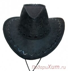 Шляпа ковбойская черная с орнаментом Не определен, --Головные уборы фото