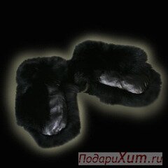 Варежки песец черные Var/Pb фото