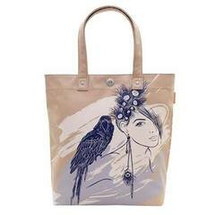 Вертикальная сумка &quot;Девочка и птица&quot; фото