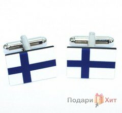 Запонки-флаги Финляндия фото