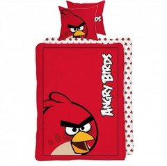 Angry Birds Комплект постельного белья с красной птичкой в углу, хлопок фото