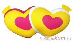 Подушка декоративная антистресс Сердце желтое фото