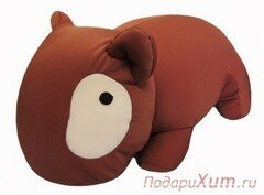 Подушка декоративная антистресс Собака коричневая фото