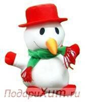 Снеговик в шляпе новогодний подушка антистресс фото