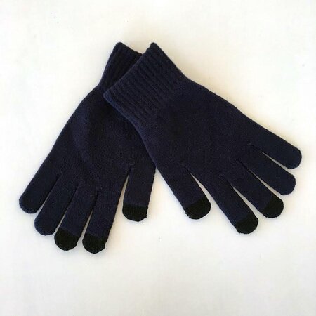 Дизайнерские перчатки для сенсорных экранов синие однотонные фото