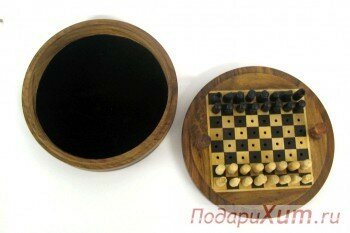 Шахматы дорожные, круглые, диаметр 12см "РАДЖА" фото