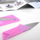 Складной нож-кредитка розовый фото