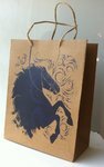 Пакет подарочный крафт Синяя лошадь фото
