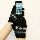 Дизайнерские перчатки для iPhone и других сенсорных устройств с митенками, цвет черный фото 0