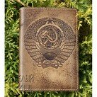 БЕЛЫЙ ЯСЕНЬ Обложка для паспорта Герб СССР (кожа, тиснение) фото 1