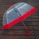 Зонт прозрачный (красная окантовка) фото