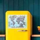 Стиральная магнитная карта мира на холодильник фото
