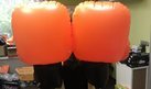 Перчатки боксёрские надувные оранжевые Воздушный бой фото
