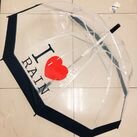 Зонт прозрачный с надписью "I love rain" фото 0