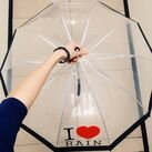 Зонт прозрачный с надписью "I love rain" фото 1