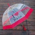 Зонт прозрачный с надписью "I love rain" фото 3