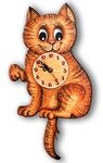 Часы настенные с маятником Кошка фото