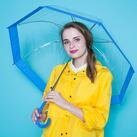 Зонт прозрачный (голубая окантовка) фото 0