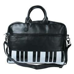 Сумка горизонтальная "Пианино винил" (черная) фото