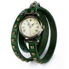 Часы на двойном ремешке Ticker (зеленые) фото