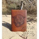 БЕЛЫЙ ЯСЕНЬ Обложка для паспорта кожаная Волк (морда), рельефное тиснение фото 4