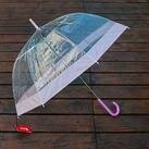 Зонт прозрачный (розовая окантовка) фото
