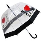 Зонт прозрачный с надписью "I love rain"